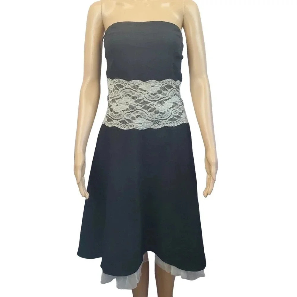 Ruby Rox Brand Size 9 Strapless Lace Detail Tule Petticoat 50's Inspired Dress